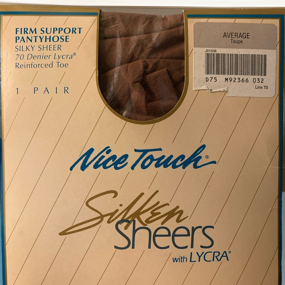 Lot Of 2 Vintage Nice Touch Silken Sheers 70 Denier Lycra Average Nude & Taupe - Picture 2 of 13